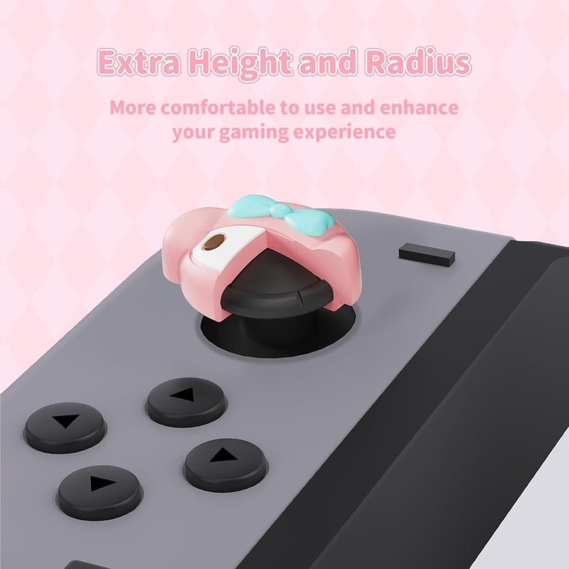 Kuitmor Switch Joy Con Thumb Grip Caps,4PCS Soft Silicone Joystick Cover,Cute Analog Stick Cap Compatible with Switch/OLED/Lite - Image 3